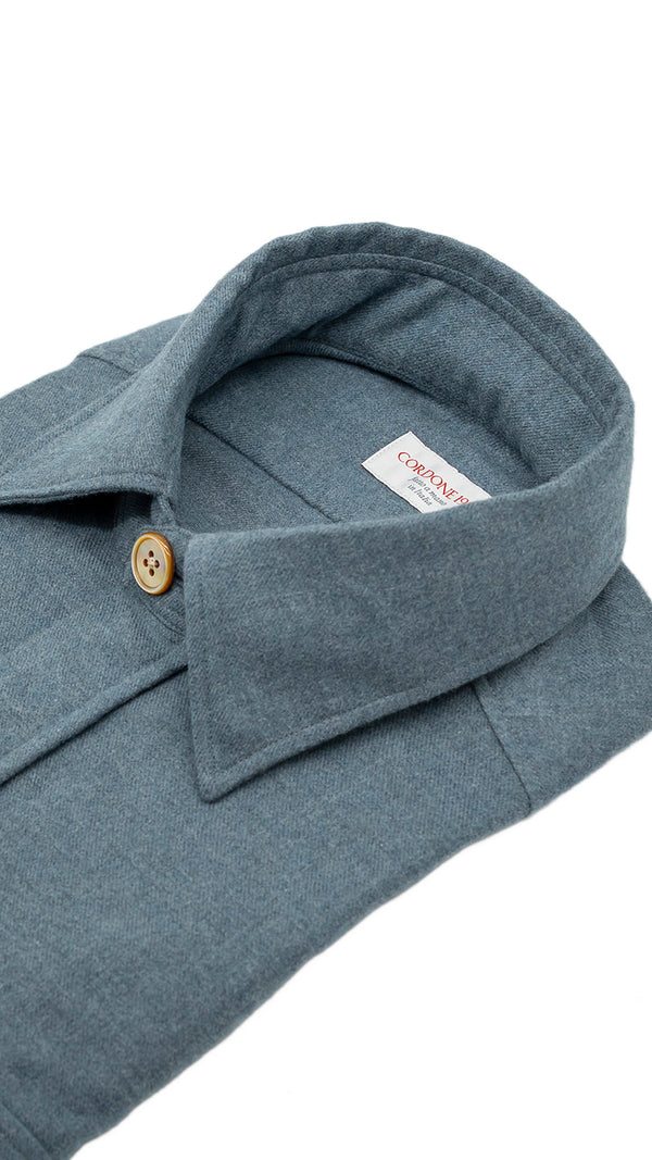 Safari Flannel Overshirt Azure