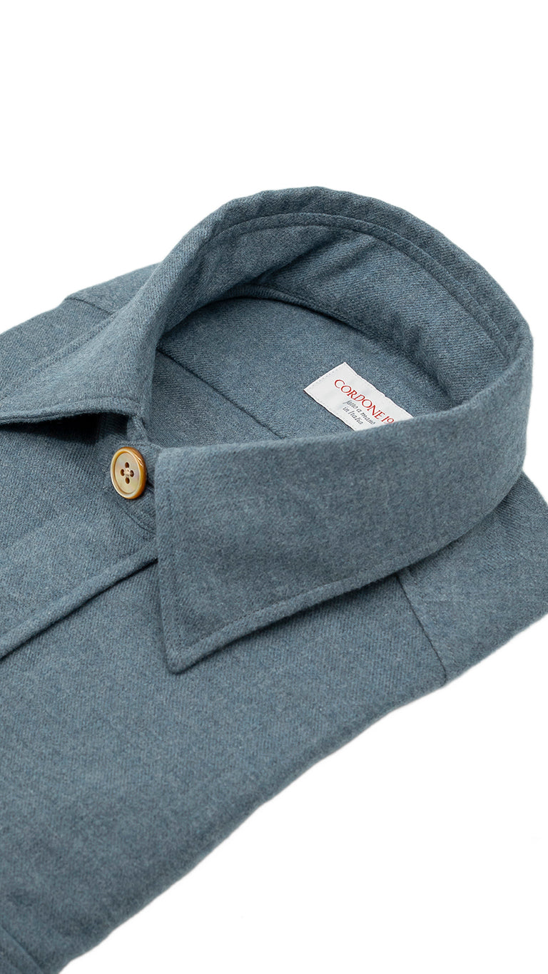 Safari Flannel Overshirt Azure