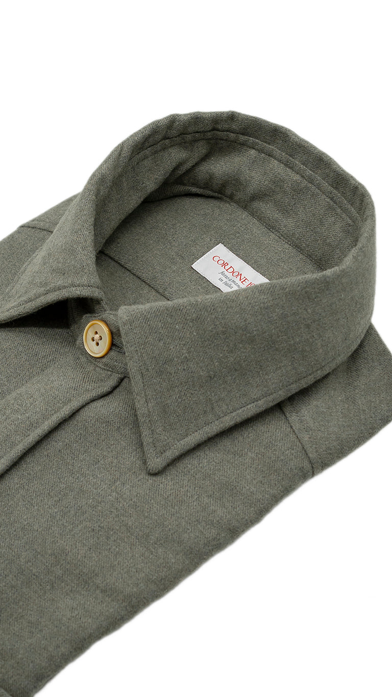 Safari Flannel Overshirt Military Green