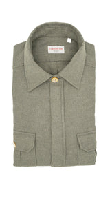 Safari Flannel Overshirt Military Green