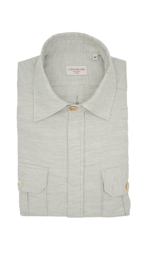 Safari Flannel Overshirt Grey Melange