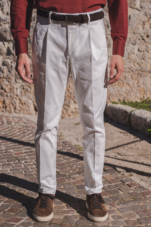White Cotton Trousers