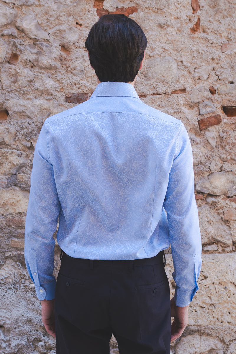 Dobby Shirt Azure Pasley
