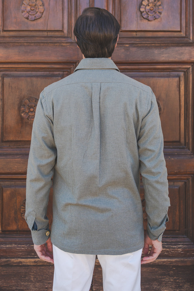 Safari Flannel Overshirt Military Green
