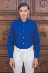 Dobby Shirt Blue Dots