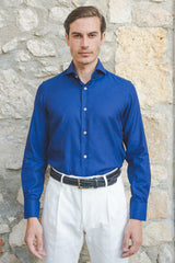 Dobby Shirt Blue Pasley