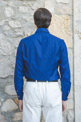 Dobby Shirt Blue Pasley