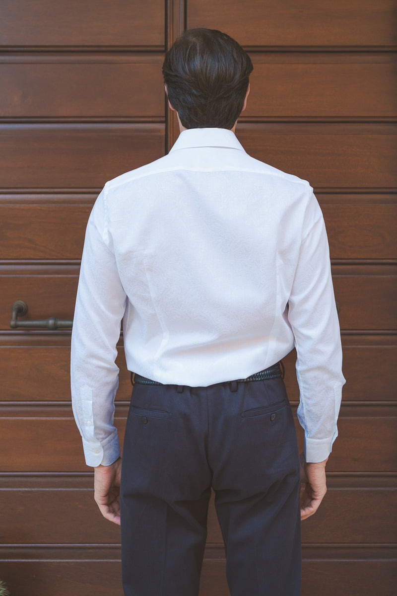 Dobby Shirt White Pasley
