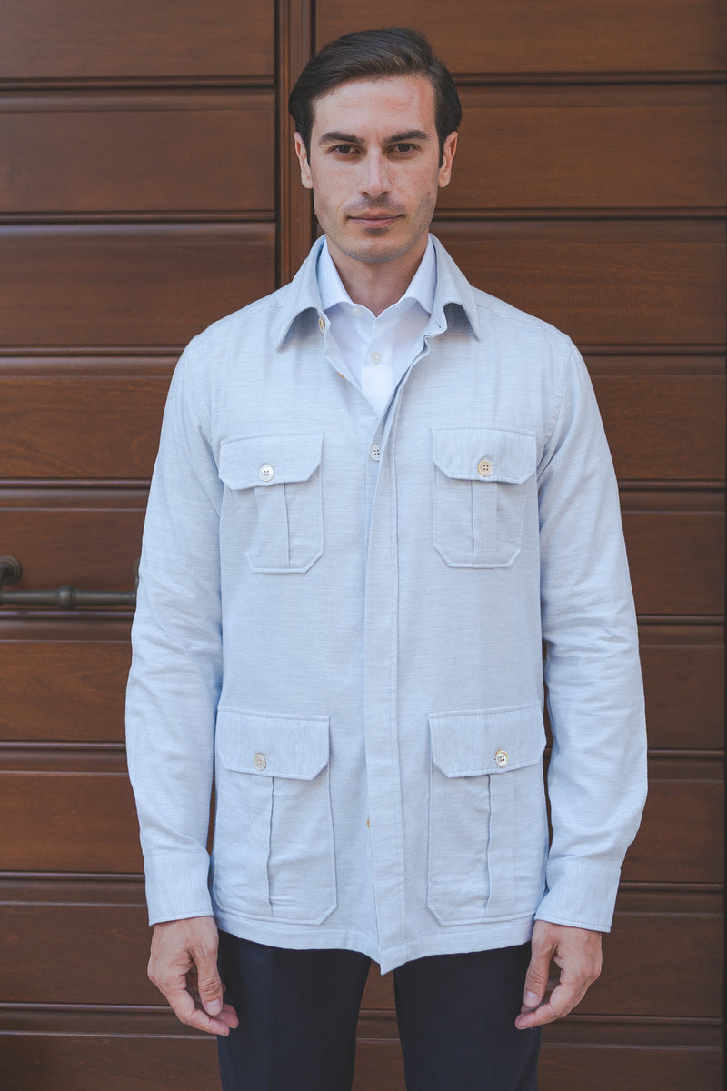 Safari Flannel Overshirt Grey Melange