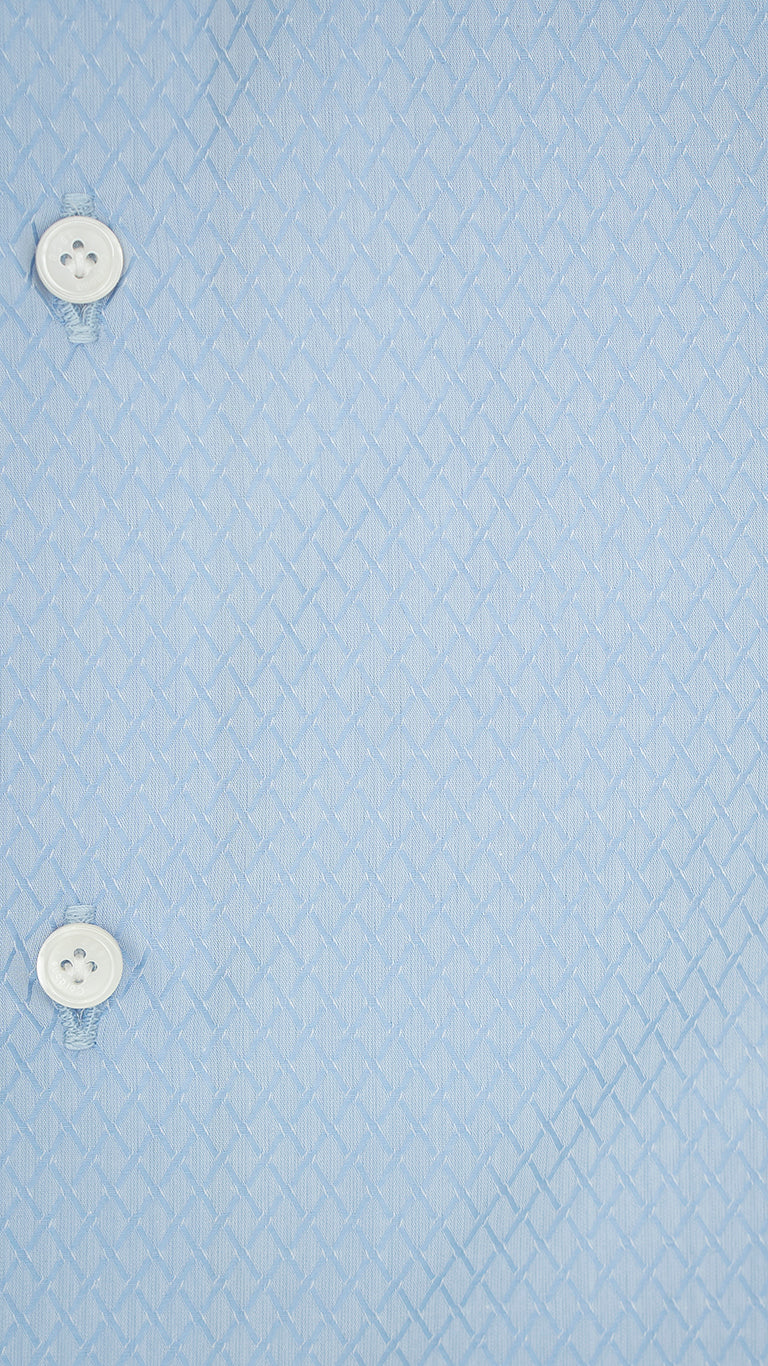 Dobby Shirt Azure Rhombs
