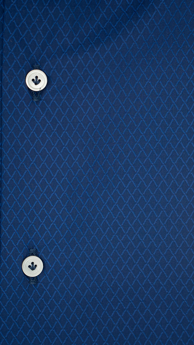 Dobby Shirt Blue Rhombs