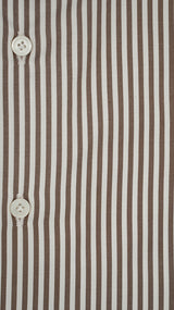 Camicia in twill a righe marrone