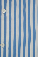 Camicia Popeline con colletto bianco a righe azzurre
