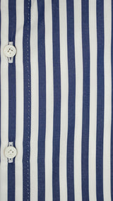 White Collar Bold Striped Blue Popeline Shirt