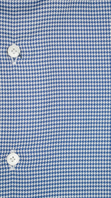 Easy Iron Pied-De-Poule Twill Shirt Blue