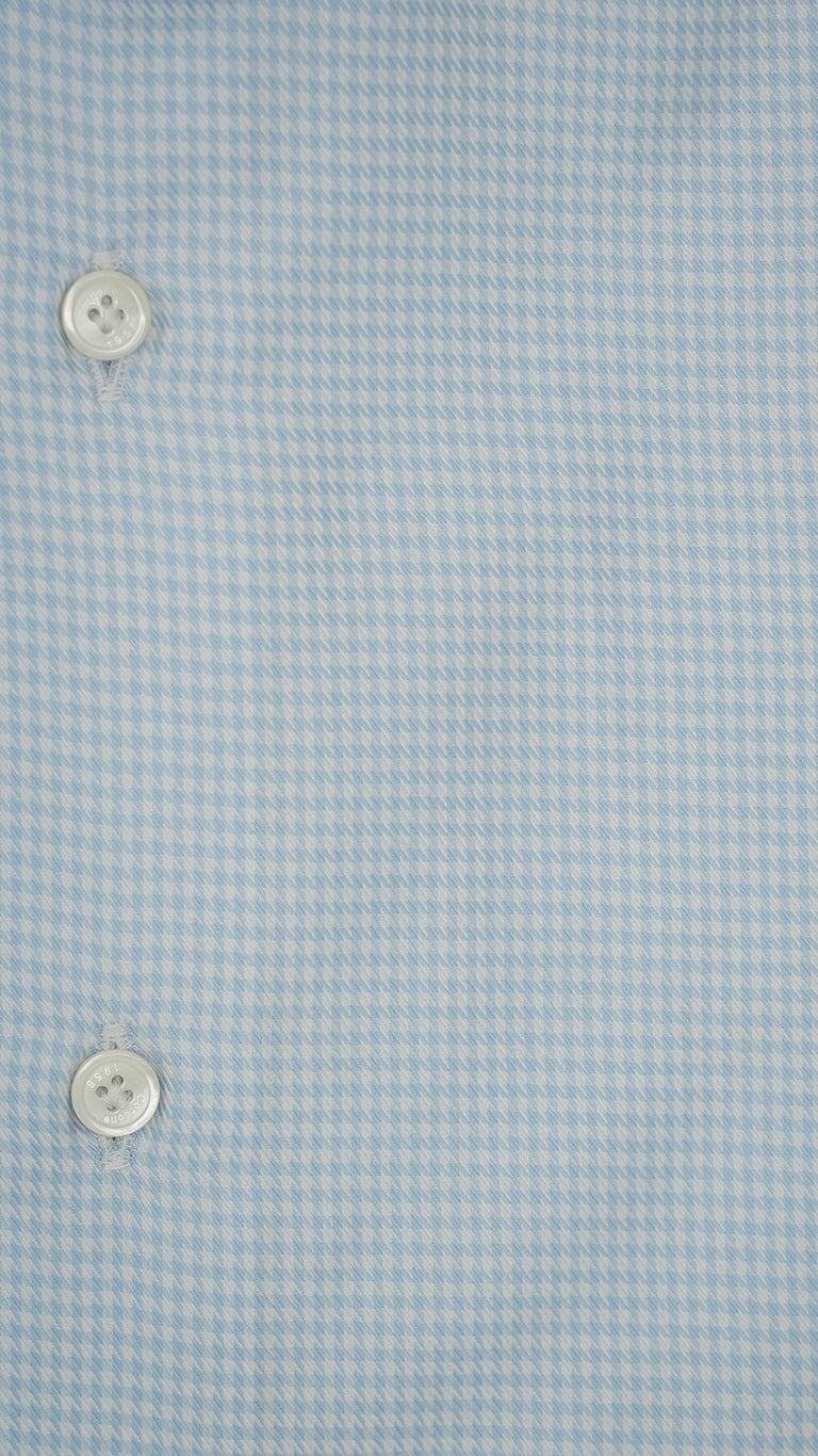 Camicia Pied-De-Poule azzurra in twill Facile Stiro