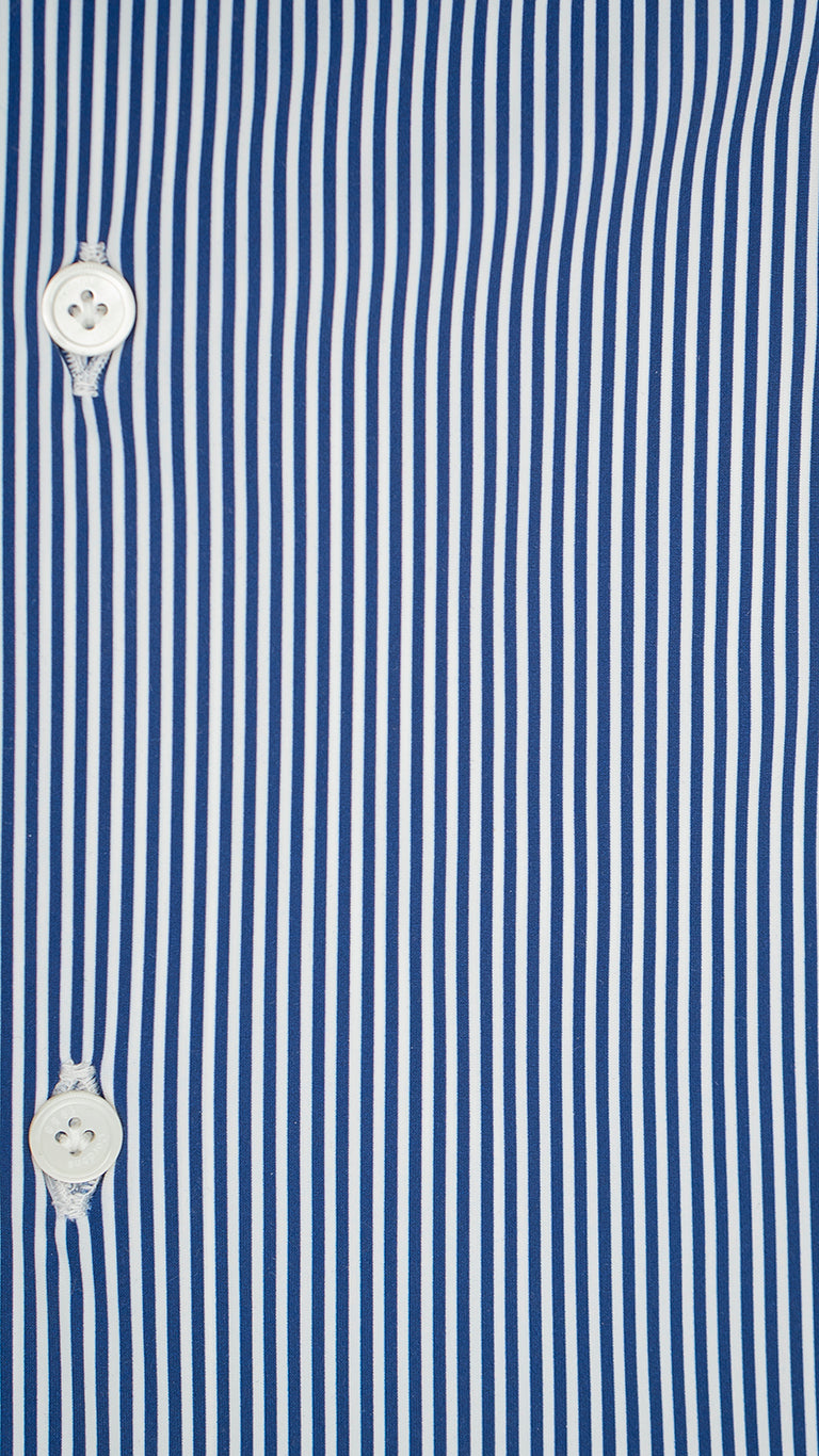 Striped Blue No Iron Techincal Fabrics Shirt