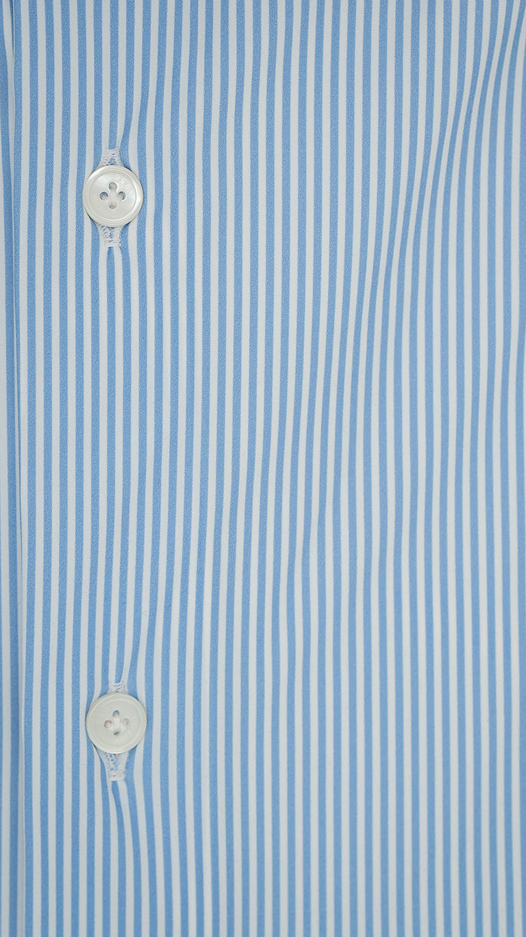 Striped Azure No Iron Techincal Fabrics Shirt