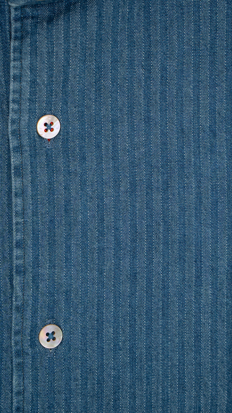 Embossed Denim Blue Shirt
