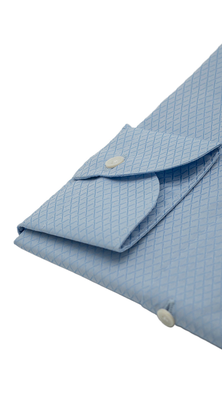 Dobby Shirt Azure Rhombs