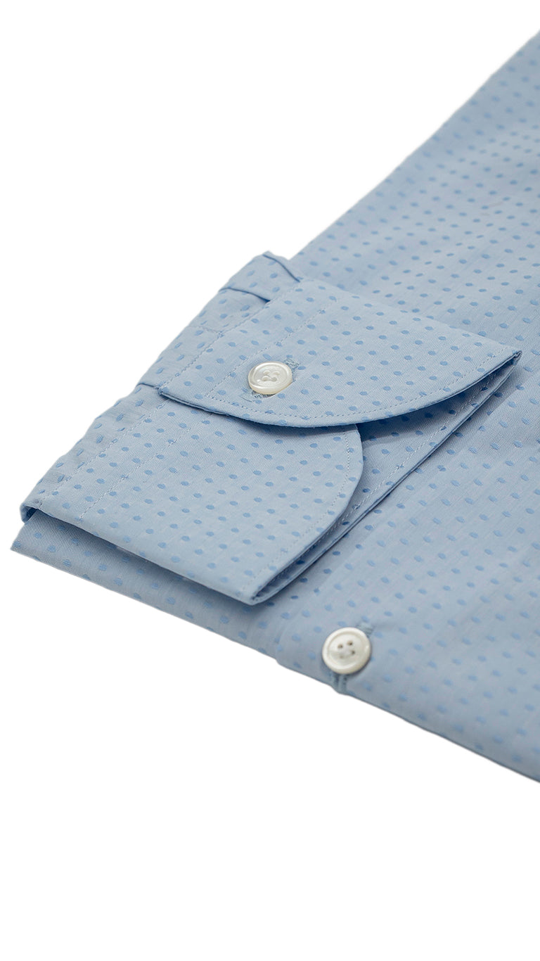Dobby Shirt Azure Dots