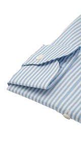 Camicia in twill a righe azzurre