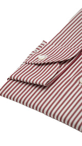 Camicia in twill a righe rosse