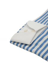 Camicia Popeline con colletto bianco a righe azzurre
