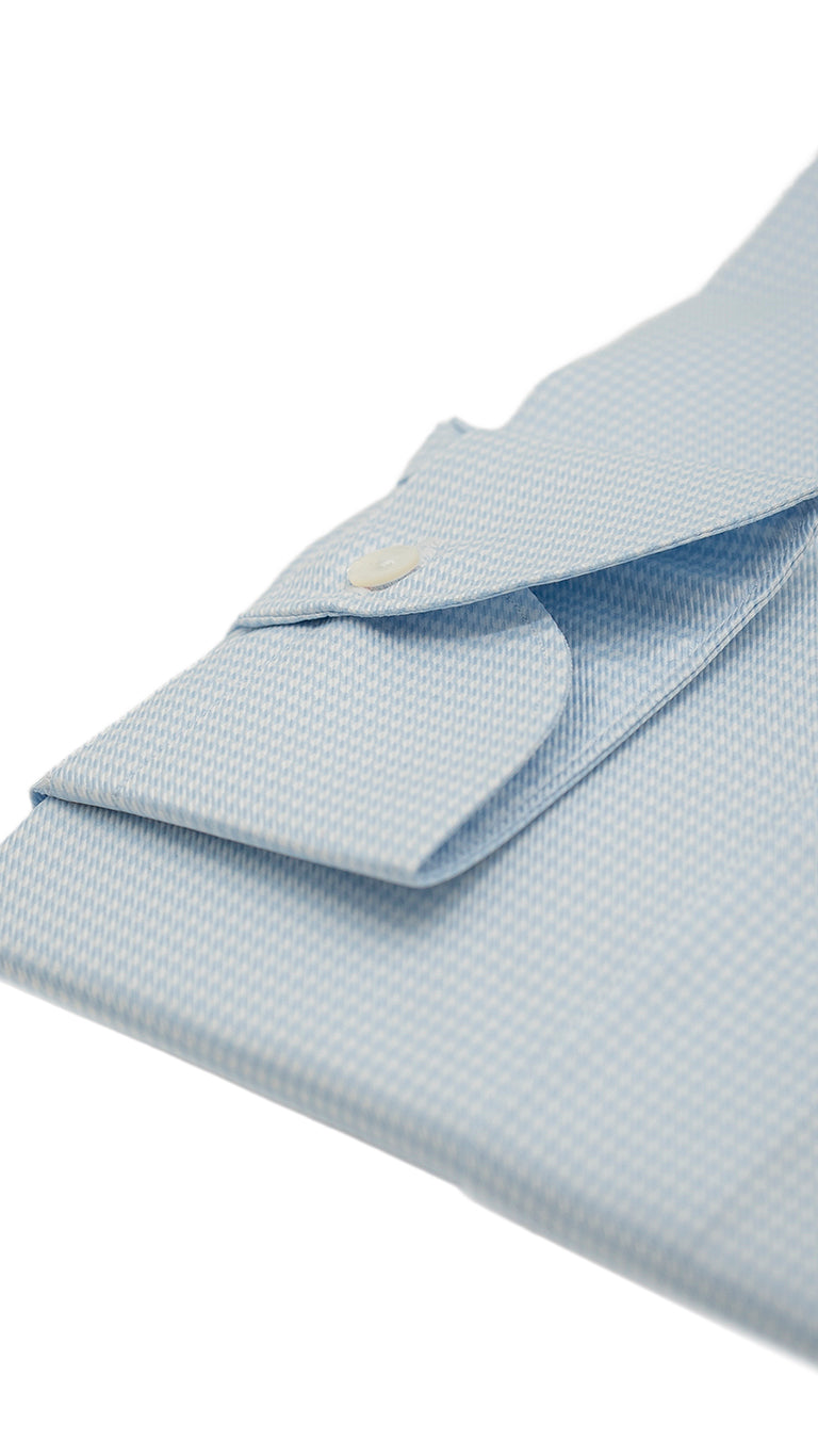 Camicia Pied-De-Poule azzurra in twill Facile Stiro