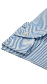 Striped Azure No Iron Techincal Fabrics Shirt
