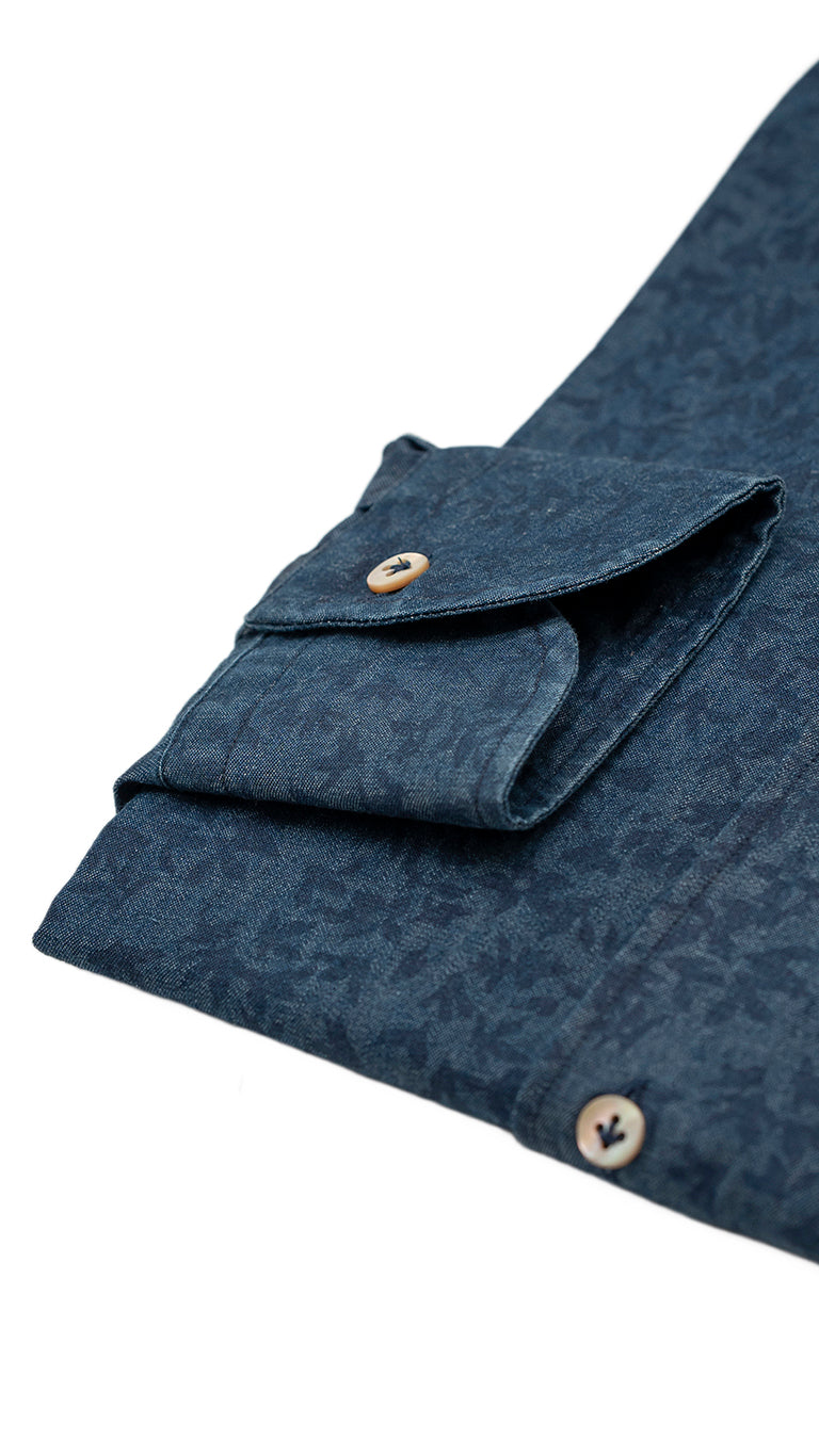 Damask Blue Denim Shirt