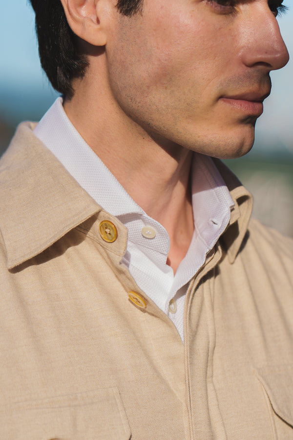 Safari Flannel Overshirt Beige