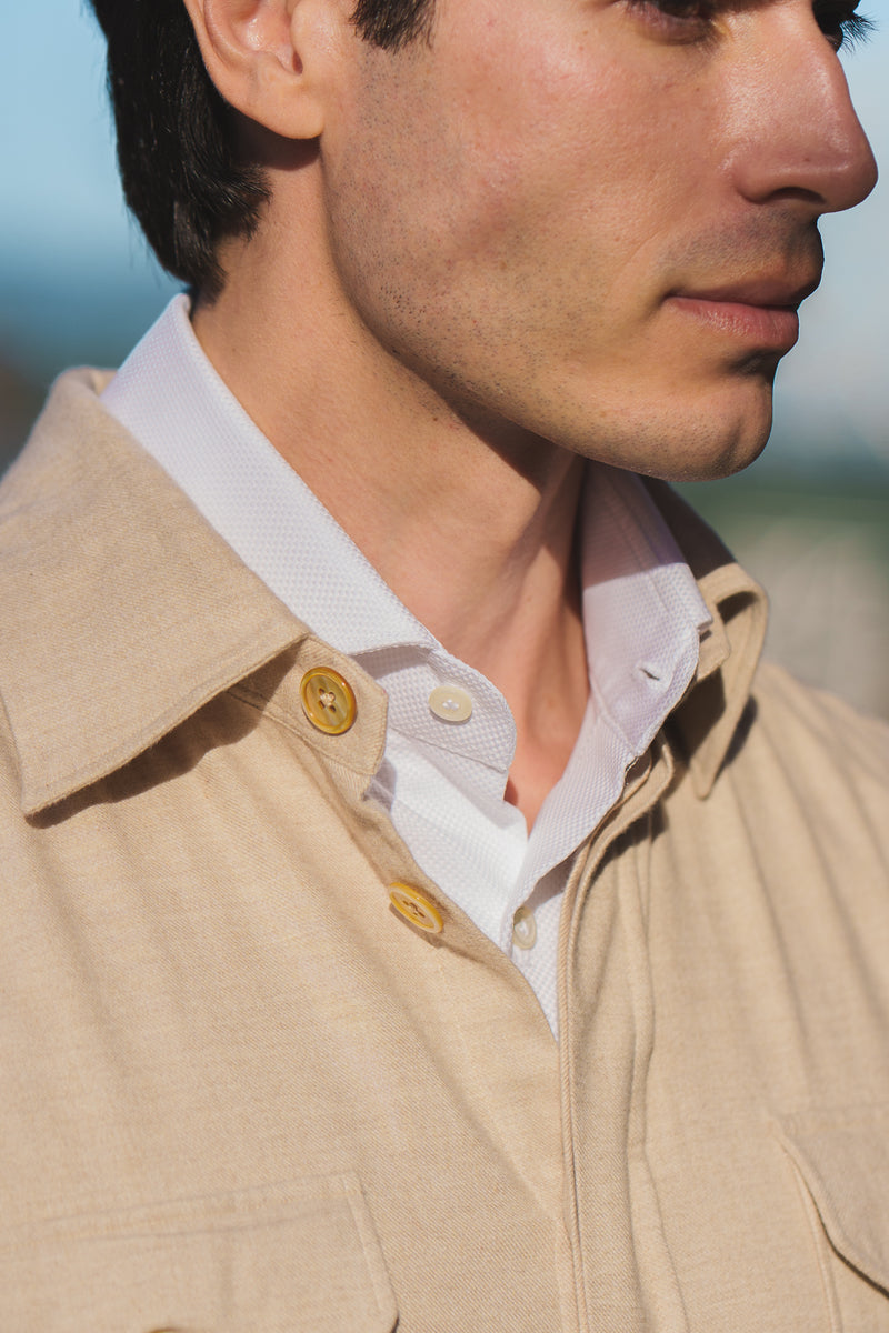 Safari Flannel Overshirt Beige