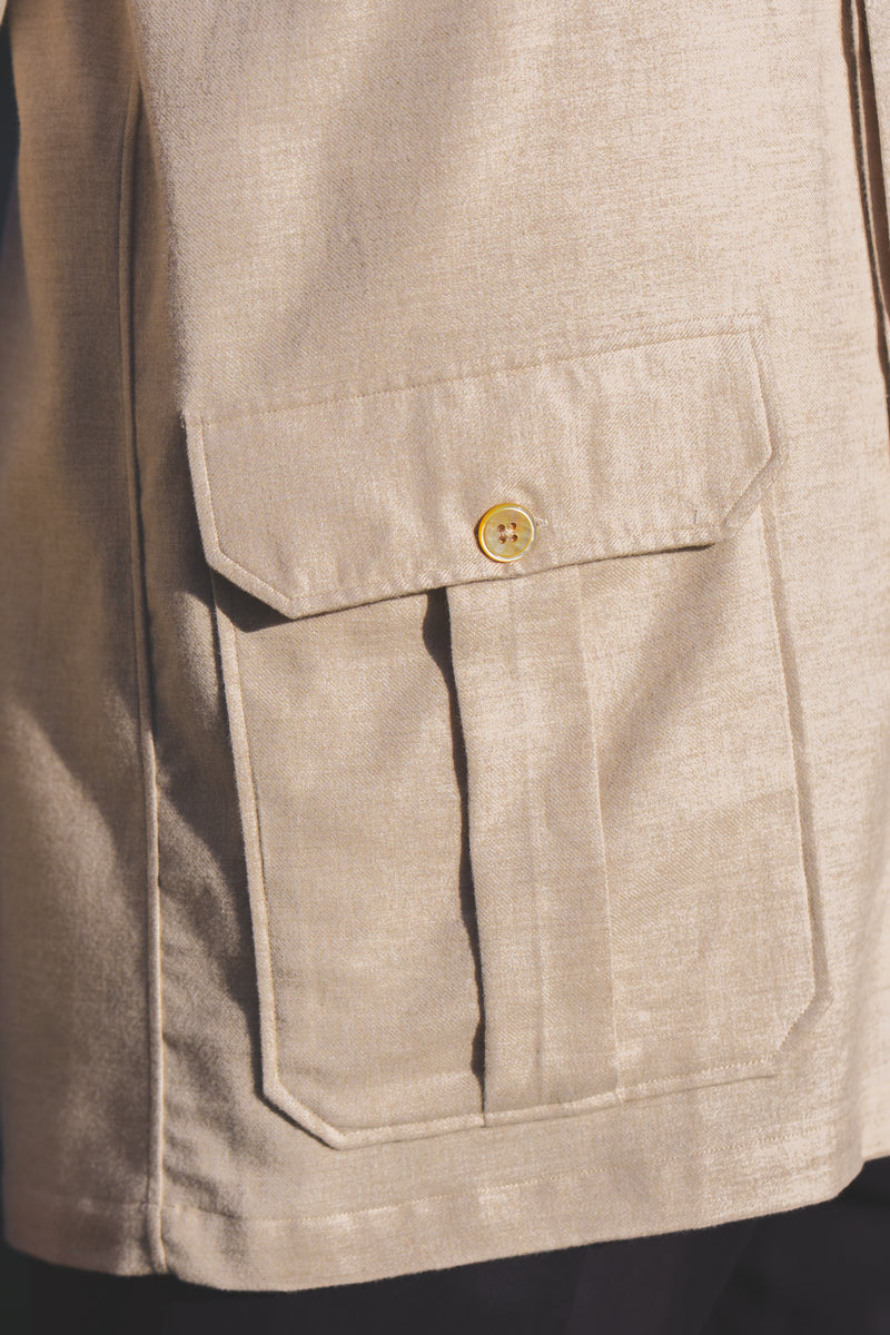 Safari Flannel Overshirt Beige