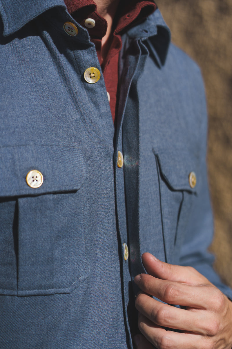 Safari Flannel Overshirt Azure