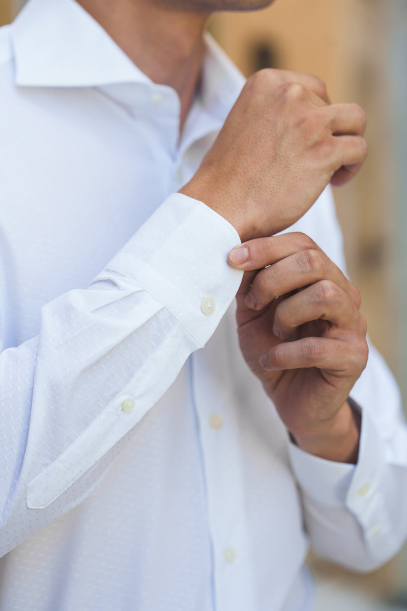 Dobby Shirt White Dots