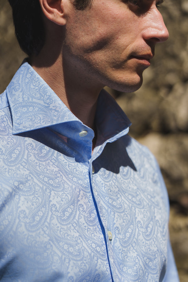 Dobby Shirt Azure Pasley
