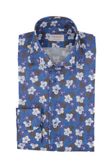 Blue Ibisco Print Linen Shirt