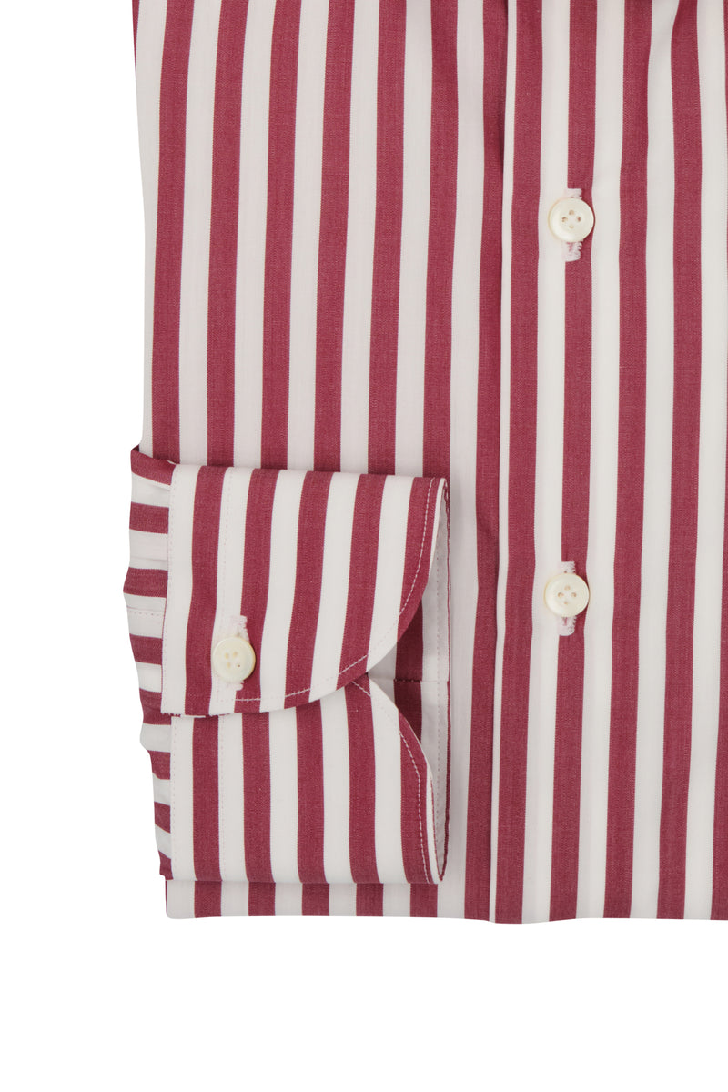 Striped Popeline Shirt Red