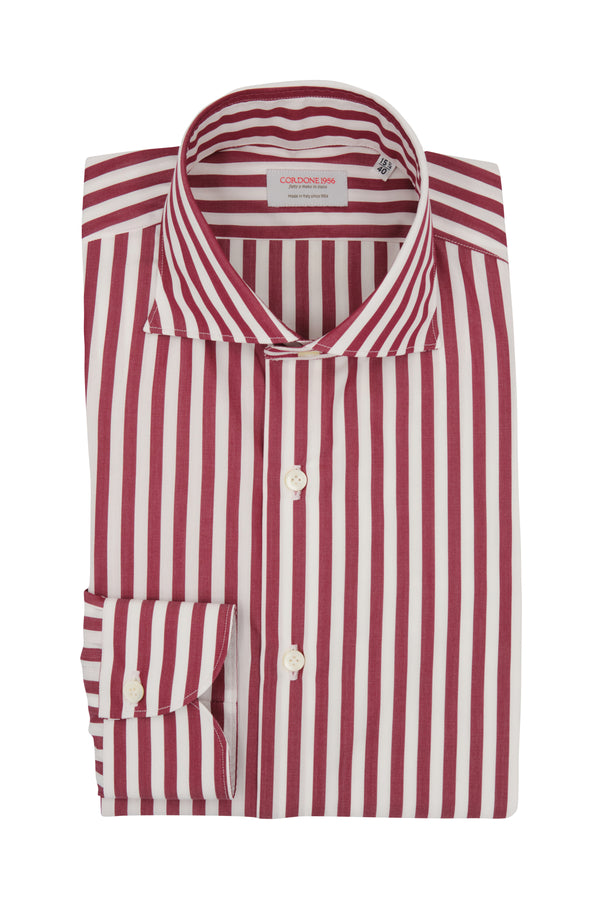 Striped Popeline Shirt Red