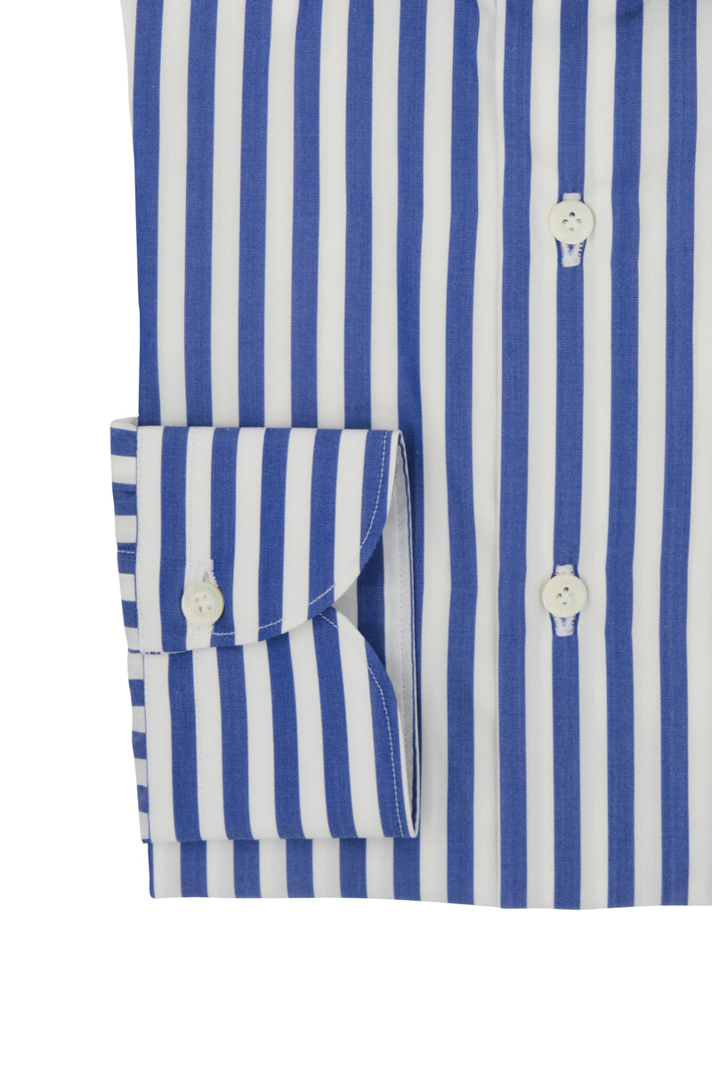 Striped Popeline Shirt Blue