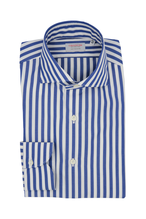 Striped Popeline Shirt Blue