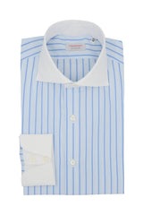 White Collar Striped Popeline Shirt