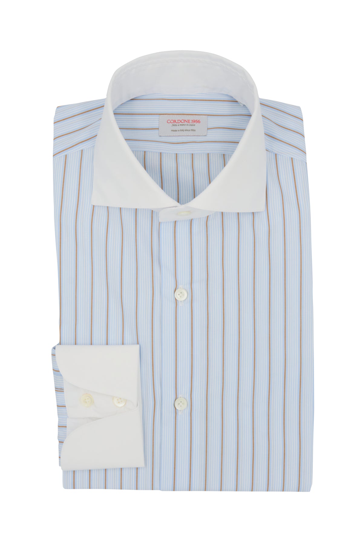men's striped dress shirt with white collar Striped Shirt with White Collar and Cuff | Men's Classic Shirts