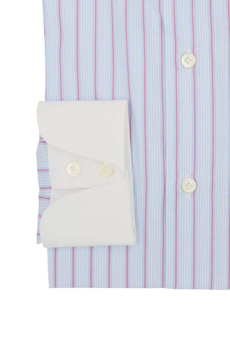 White Collar Striped Popeline Shirt