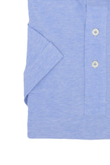 Light Blue Jersey Polo Shirt Handmade