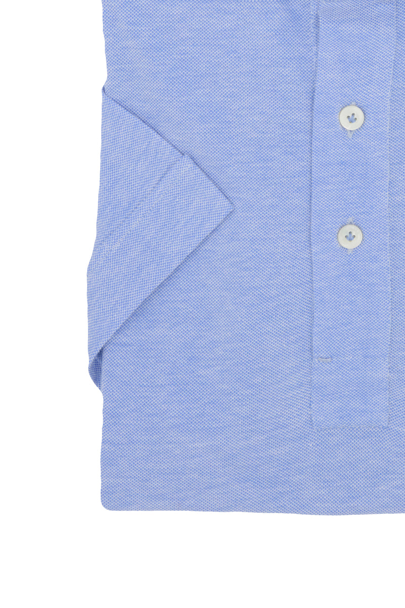 Light Blue Jersey Polo Shirt Handmade