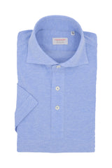 Light Blue Jersey Polo Shirt Handmade