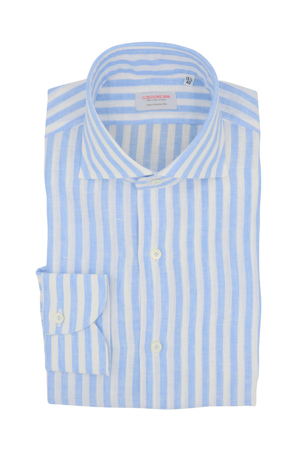 Striped Linen Shirt Blue