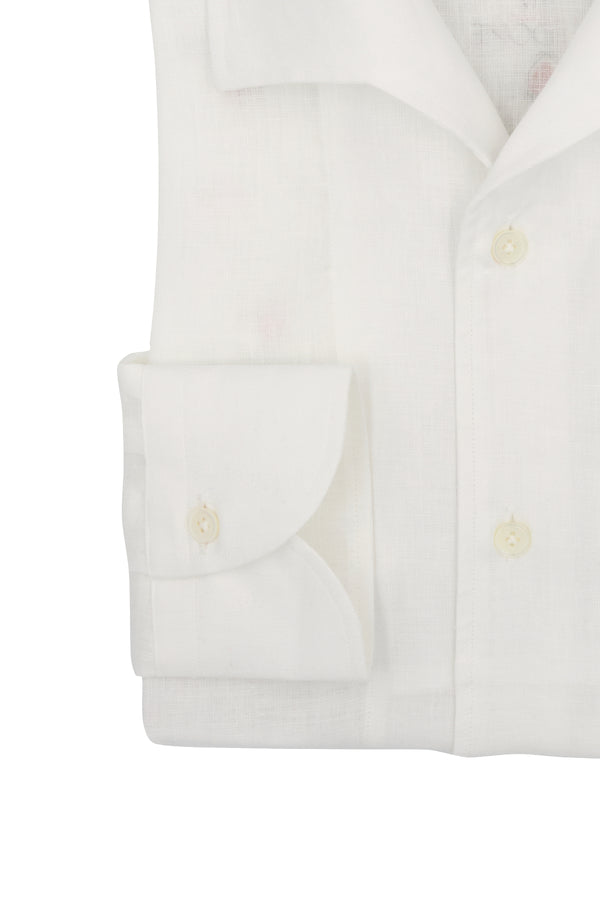 White Linen Capri Collar Shirt